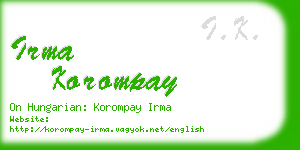 irma korompay business card